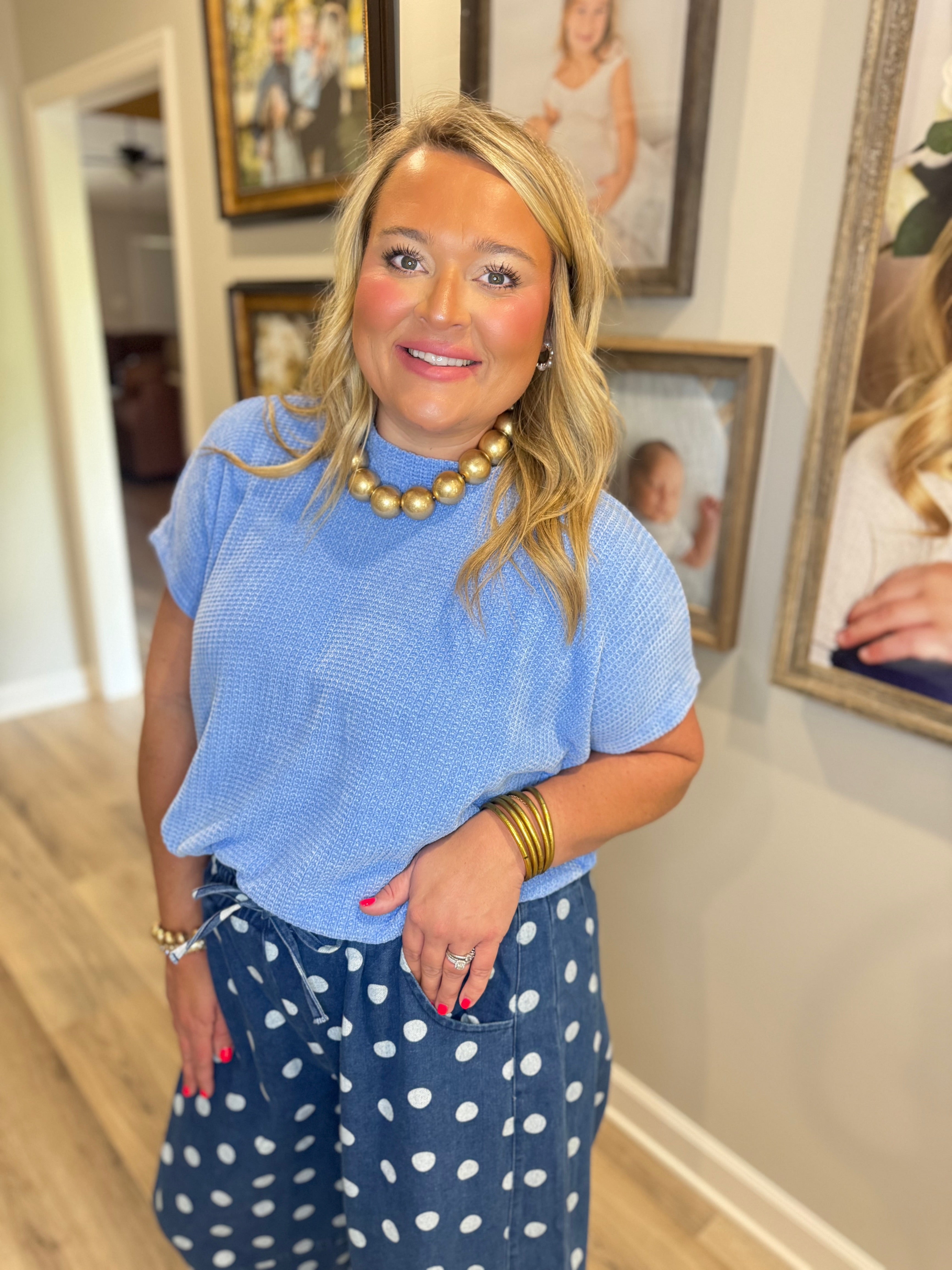 Cozy Days Sweater Top — Blue