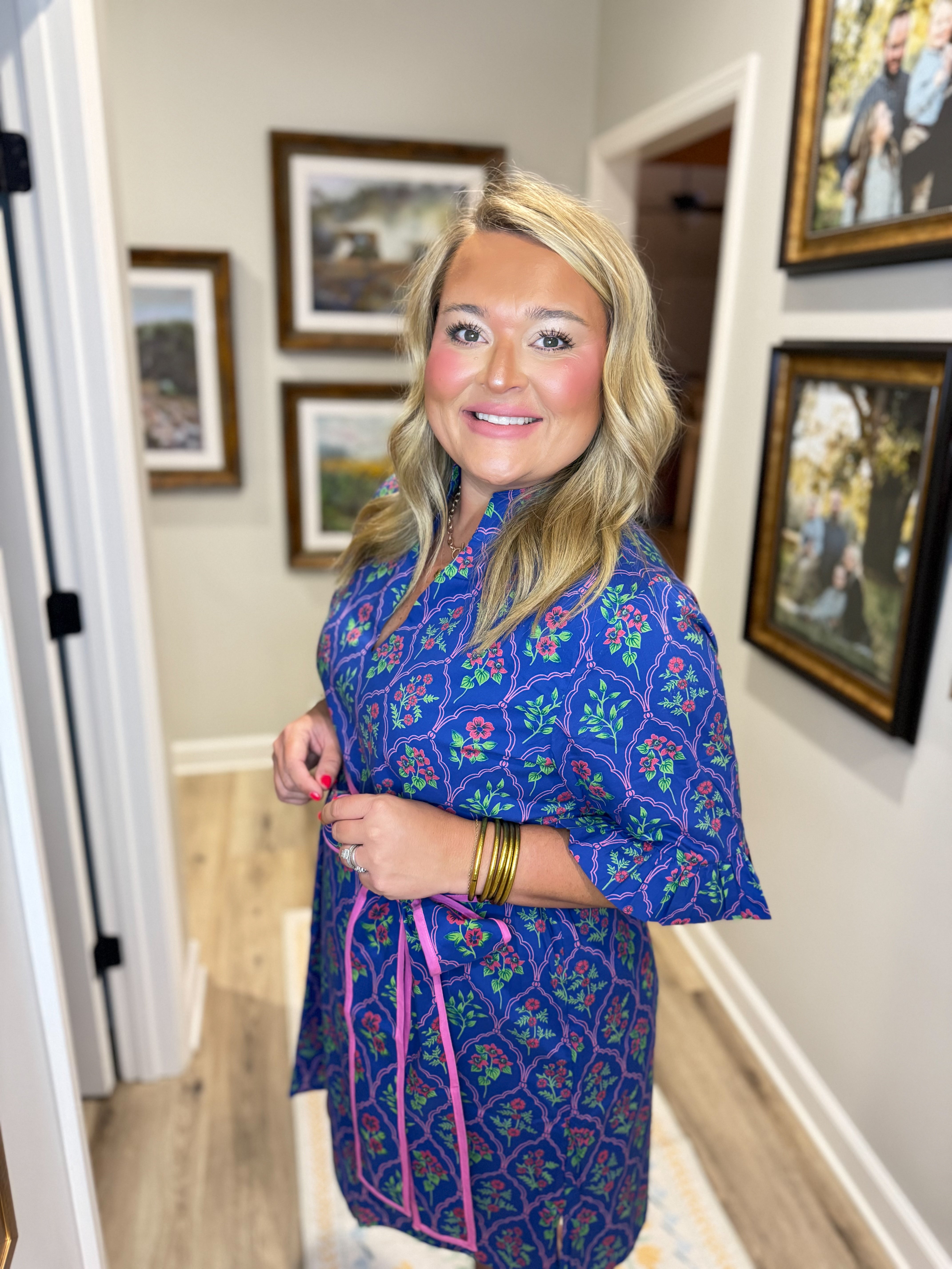 Chapel Mini Caftan- Midnight Bloom