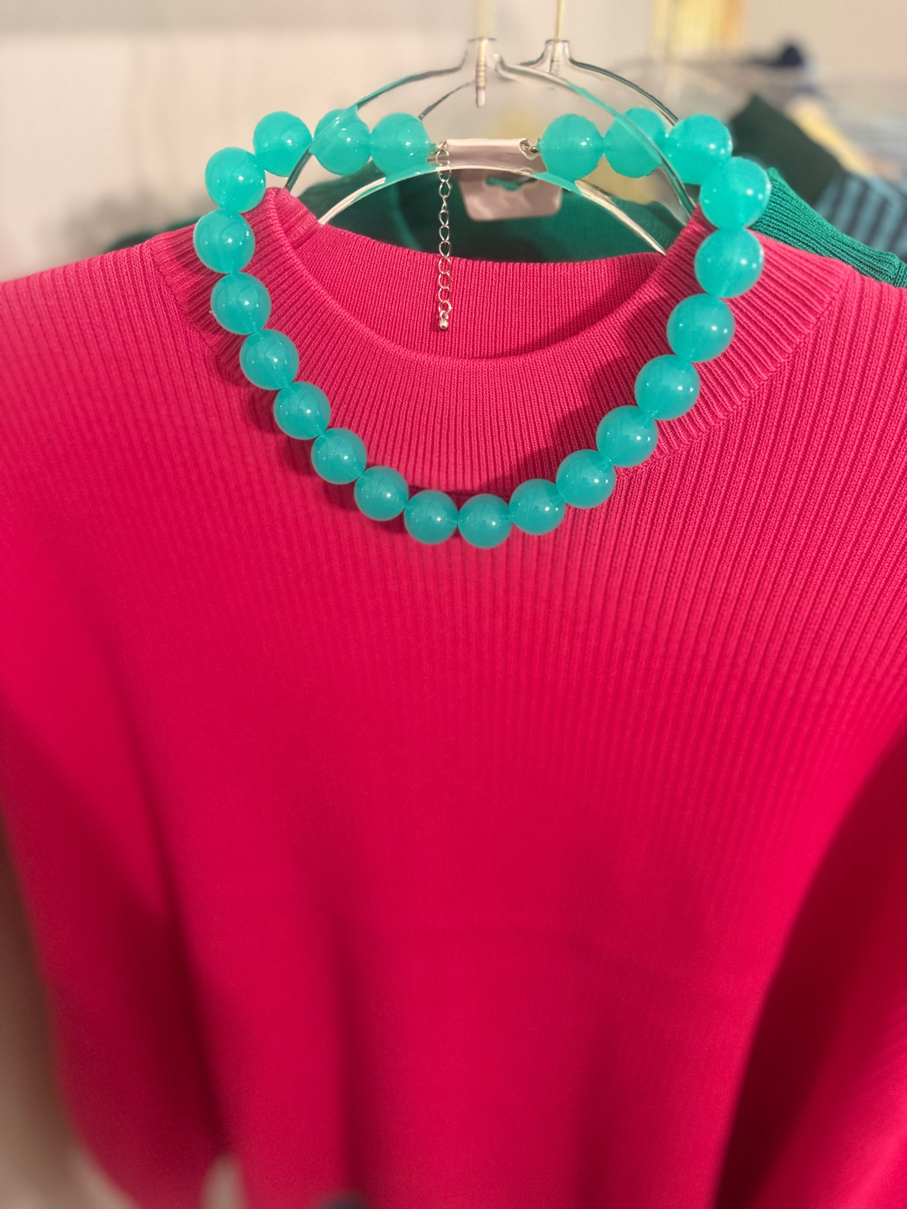 Beaded Necklace Teal