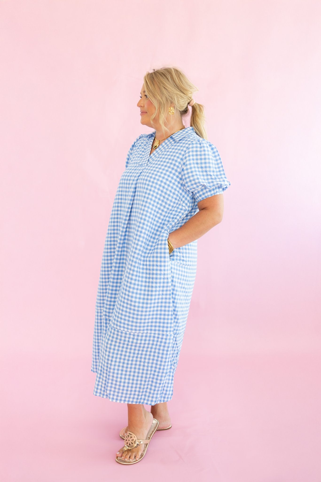 Blue Summer Picnic Midi