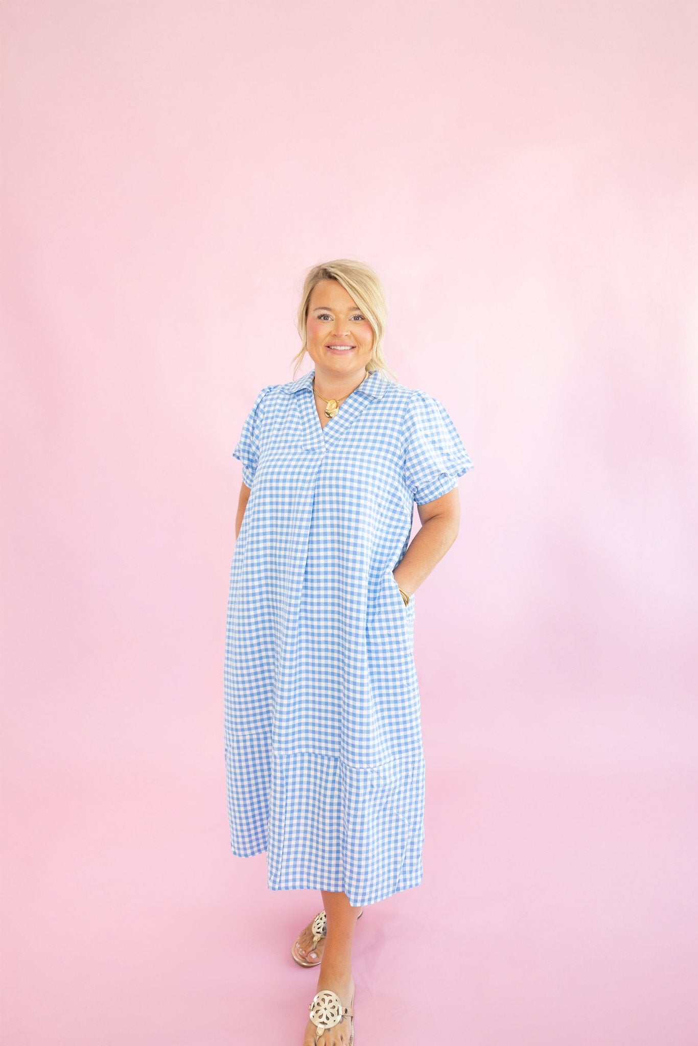 Blue Summer Picnic Midi