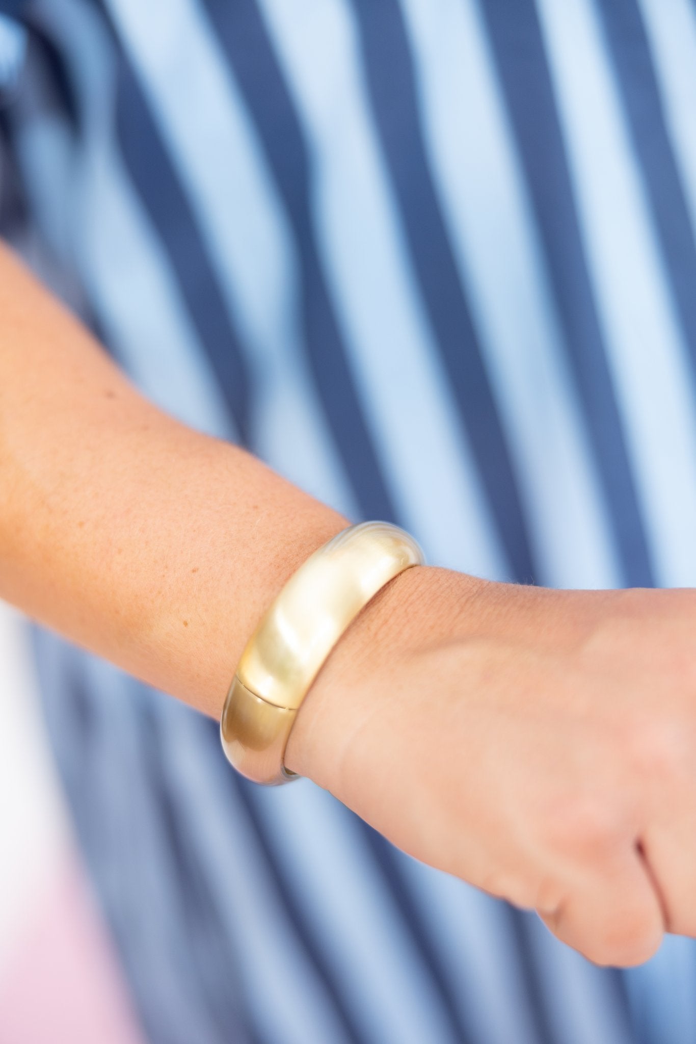 Hattie Hinged Bangle Bracelet – Worn Gold By Caroline Hill