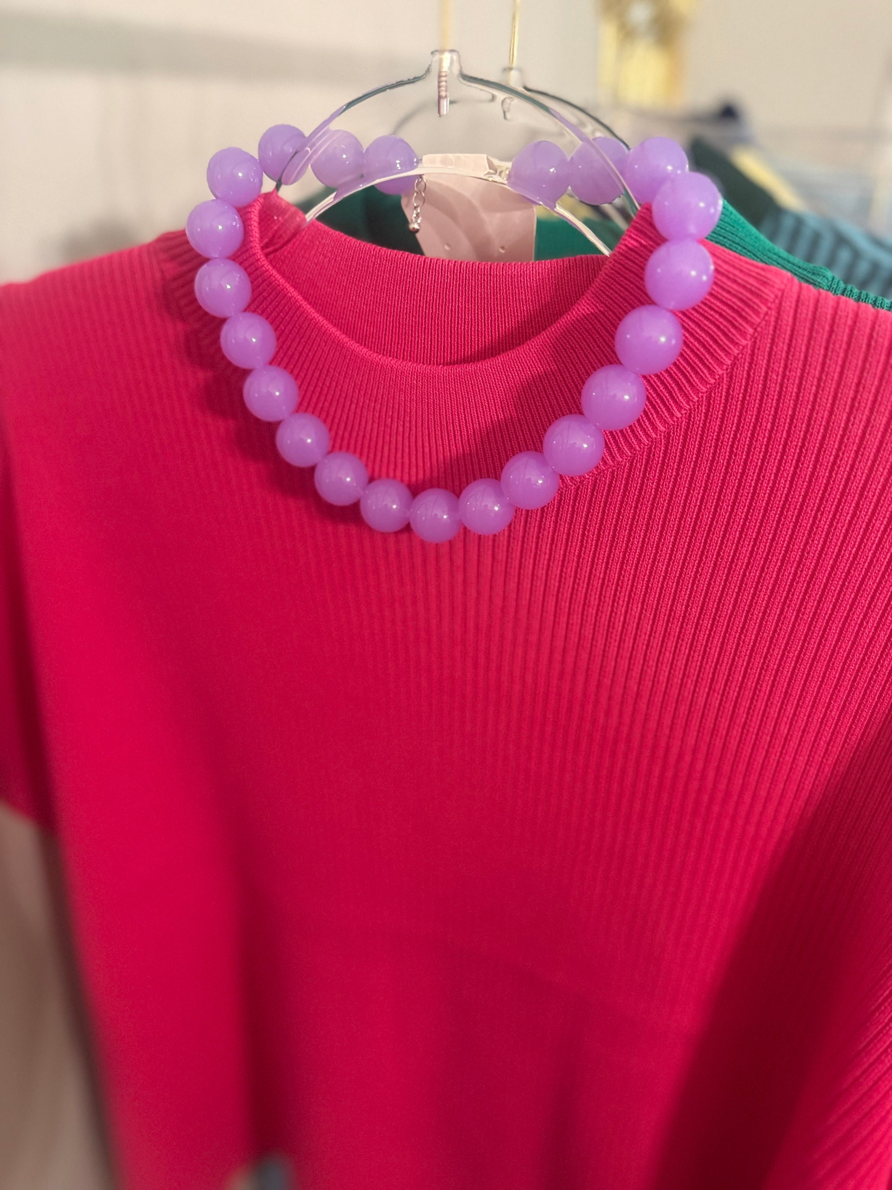 Beaded Necklace Purple