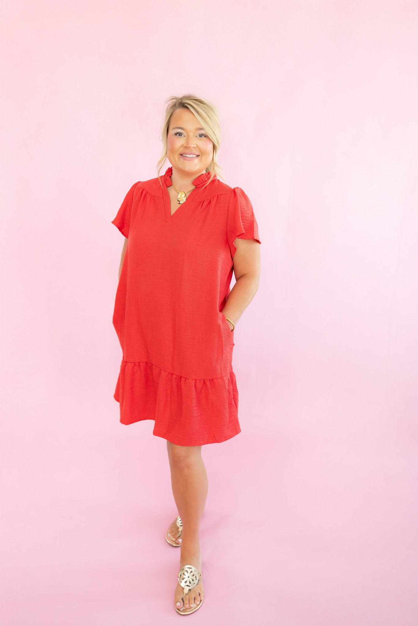 Main Street Red Dress