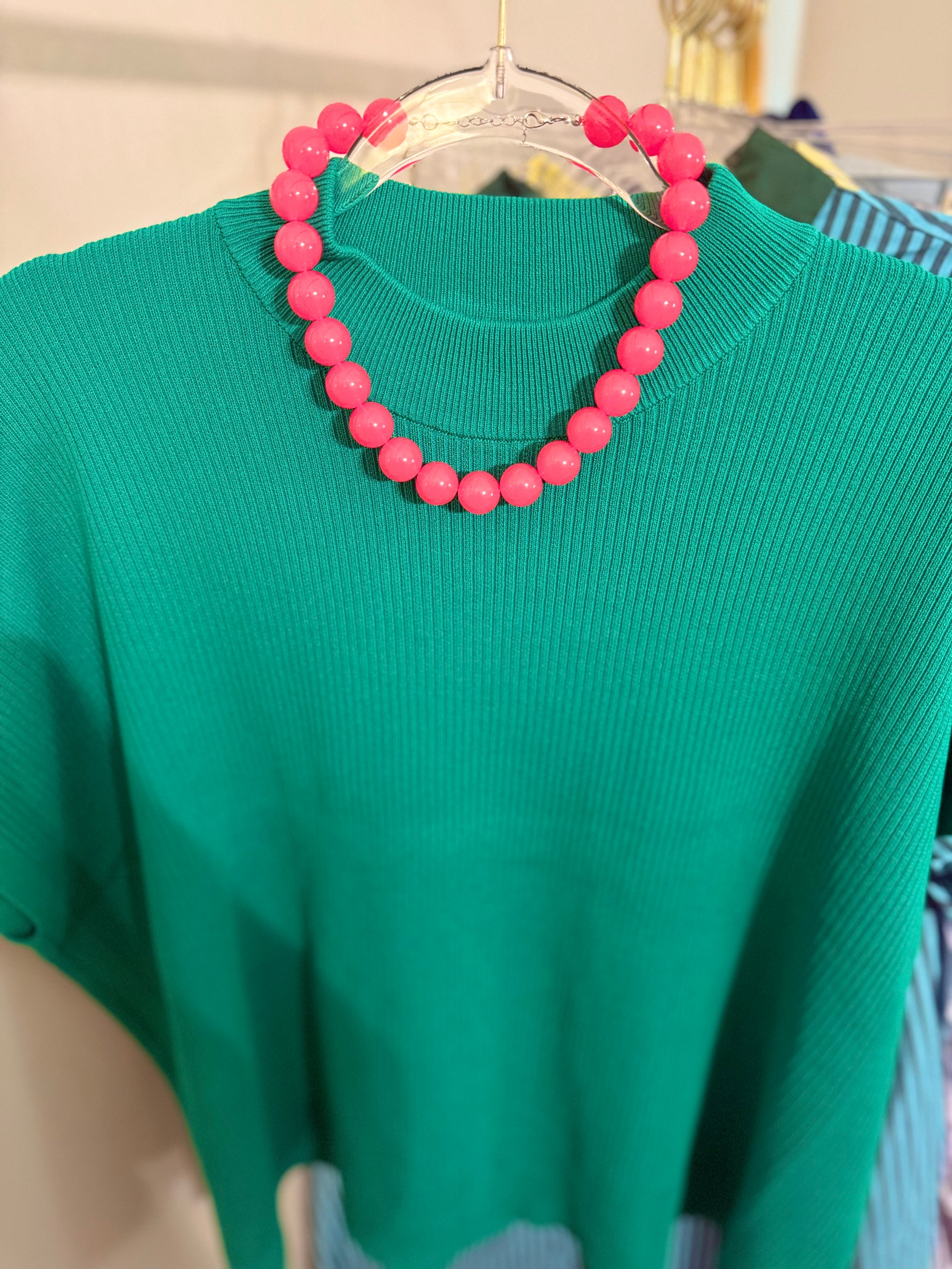 Beaded Necklace Hot Pink