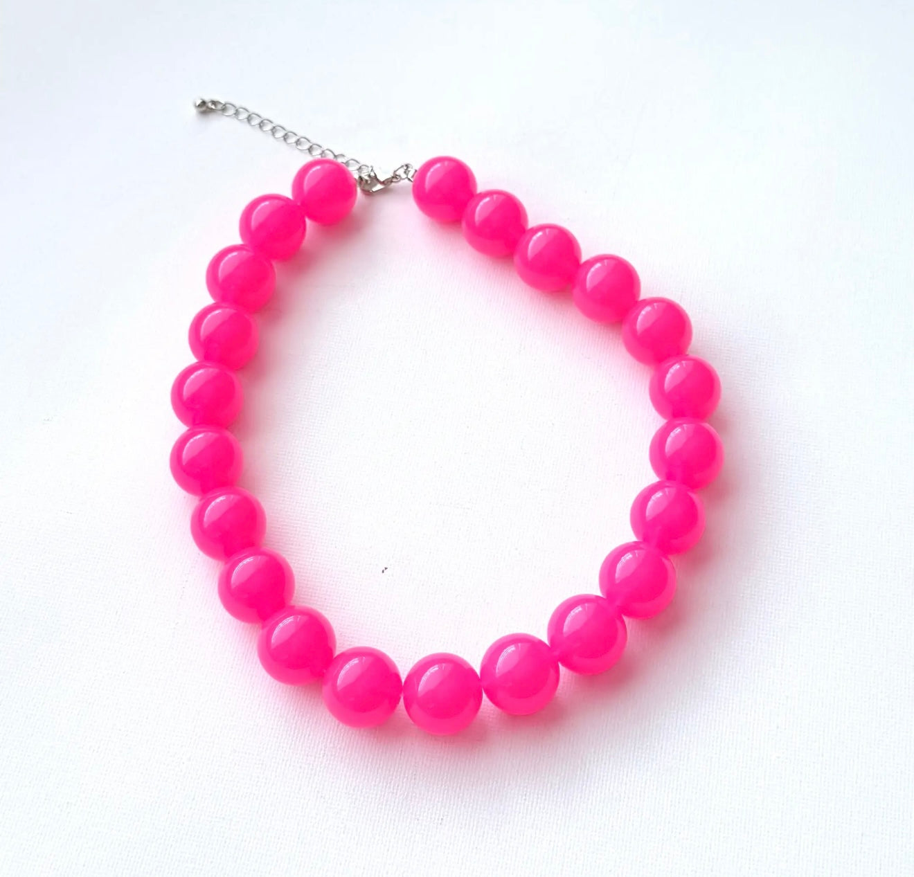 Beaded Necklace Hot Pink