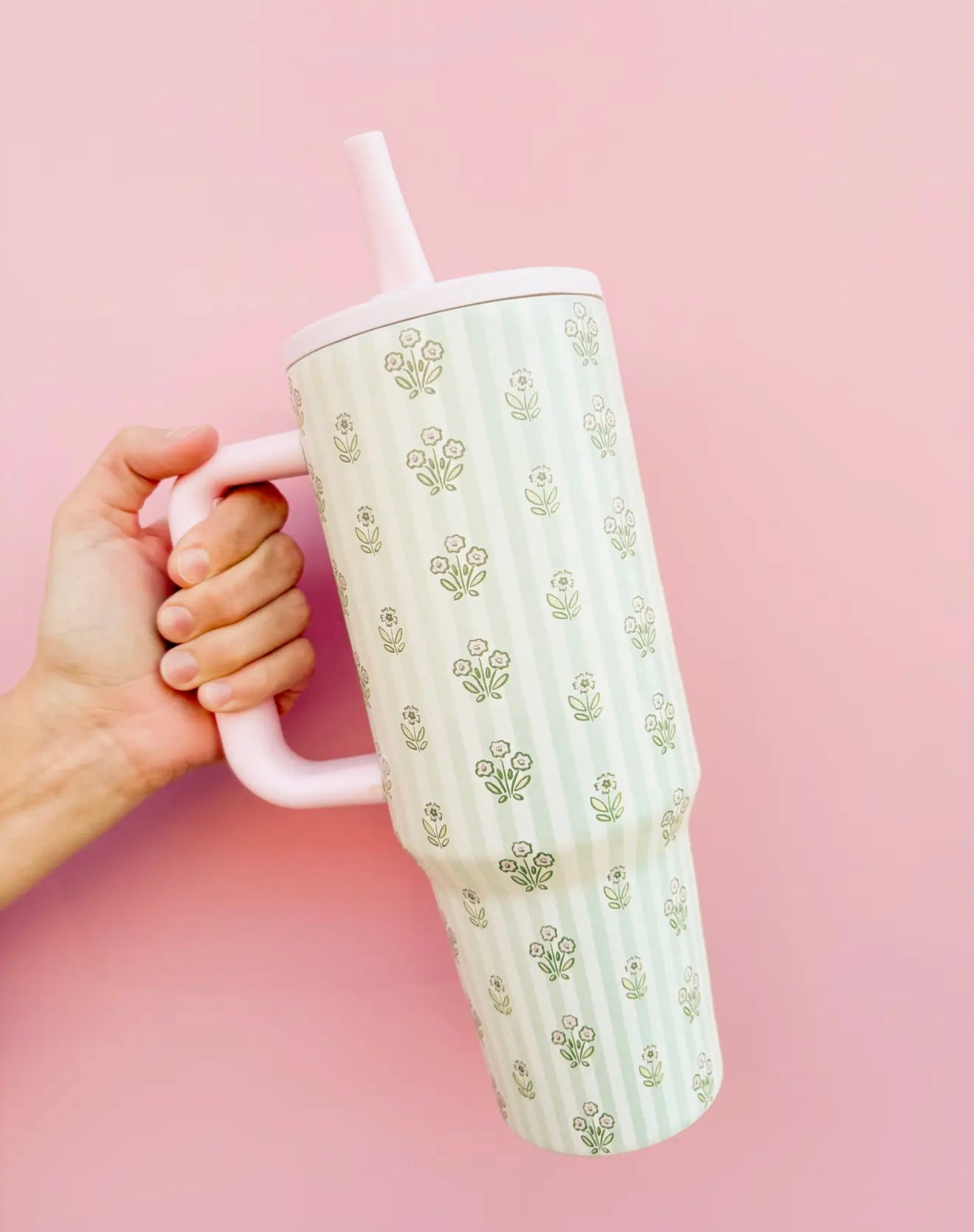 Cabana Floral 40oz Tumbler - Spill Proof Lid + Flip Straw